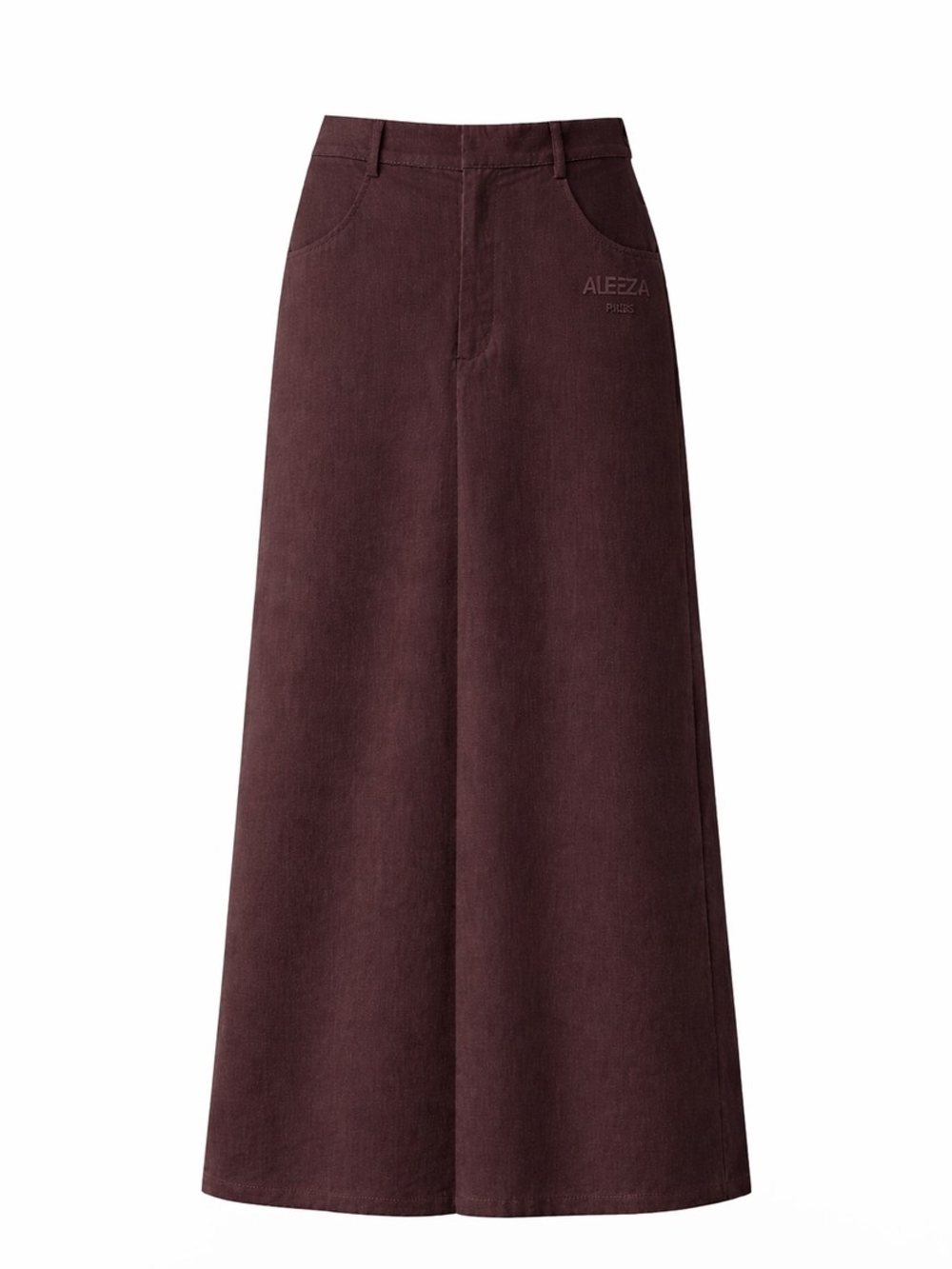 Sleek Plum Maxi Skirt — High-Waist Straight Silhouette SET .skirt XL / Shirt L. - Picture 2 of 10